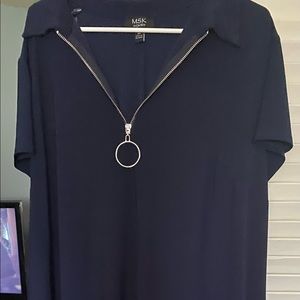 MSK Plus dress with zipper detail